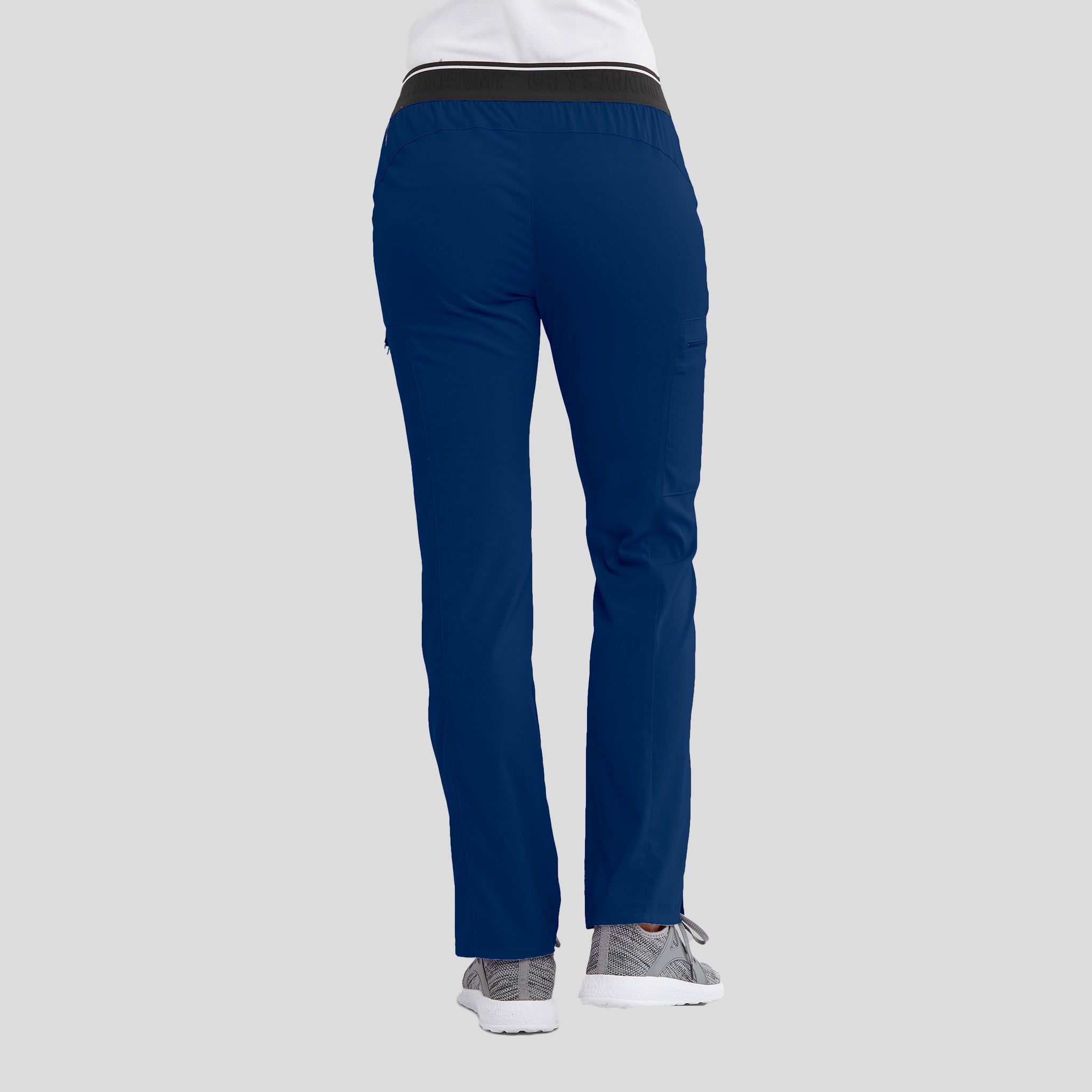 Kim 3-Pocket Mid-Rise Straight Leg Scrub Pant | Indigo